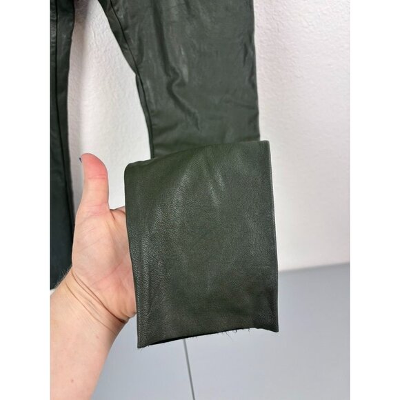 Commando women's large green faux leather high waisted pull on leggings pants - Picture 3 of 7